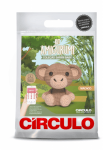 Kit Amigurumi - Safári Baby Círculo - Macaco