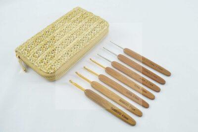Kit Agulhas de Crochê Bambu Círculo 7 agulhas