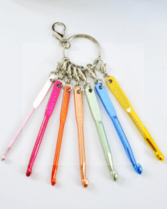 Chaveiro Mini Agulhas de Crochê Círculo