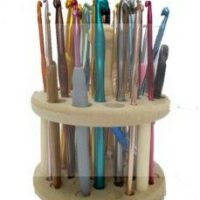 Porta Agulha de Crochê Circular 12x17cm