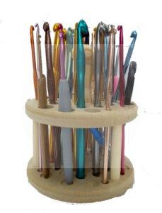 Porta Agulha de Crochê Circular 12x17cm