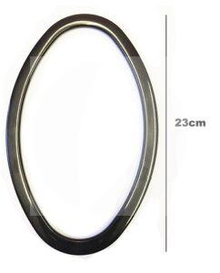 Alça Oval Chata Plástica Preta 23cm