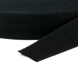 Cadarço Sarjado São José 25mm Preto Rolo 25m - Imagem 2