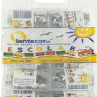 Kit Escolar Cubeta Metalizada - 12 potes