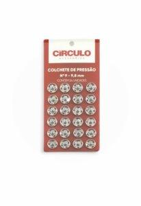 Colchete de Pressão Prata Círculo