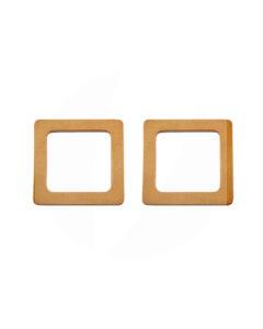 Alça de Madeira Quadrada Clara 14 x 14 cm