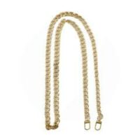 Alça de Metal Vazada Grossa Dourada 120 cm