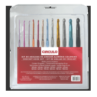 Kit de Agulhas de Crochê de Alumínio Colorido