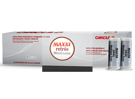 Maxxi Retrós Metalizado Prata Círculo