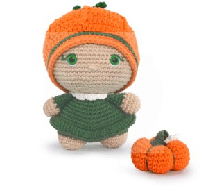 Kit Amigurumi Fofurinha Halloween Abóbora