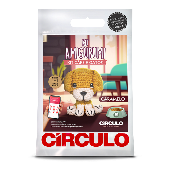 Kit Amigurumi Cães e Gatos Caramelo