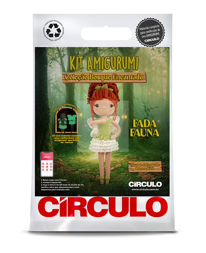 Kit Amigurumi Coleção Bosque Encantado Fada Fauna