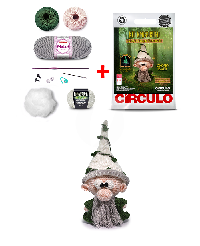 Kit Amigurumi - Coleção Bosque Encantado Gnomo Baer - Imagem 2