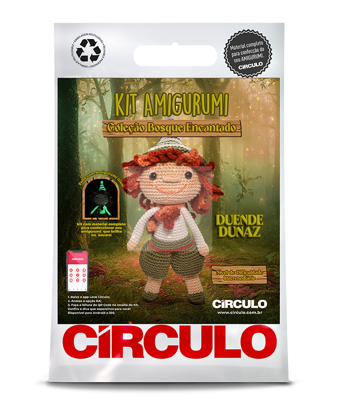 Kit Amigurumi Coleção Bosque Encantado Duende Dunaz