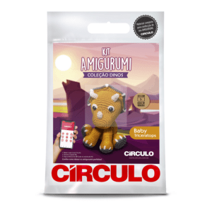 Kit Amigurumi - Coleção Dinos Baby Triceratops