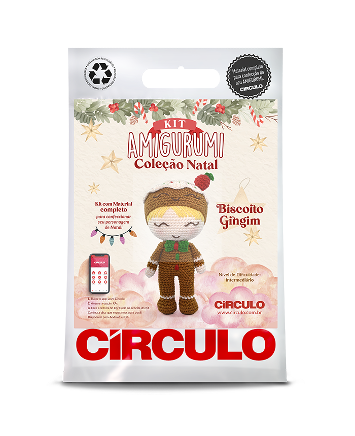 Kit Amigurumi Coleção Natal 2023 Biscoito Gingim