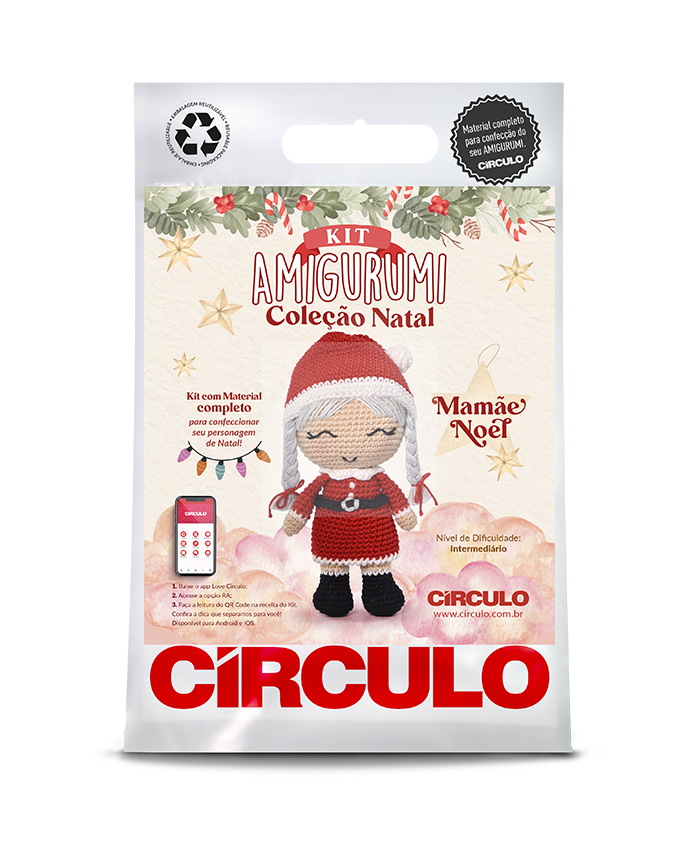 Kit Amigurumi Coleção Natal 2023 Mamãe Noel
