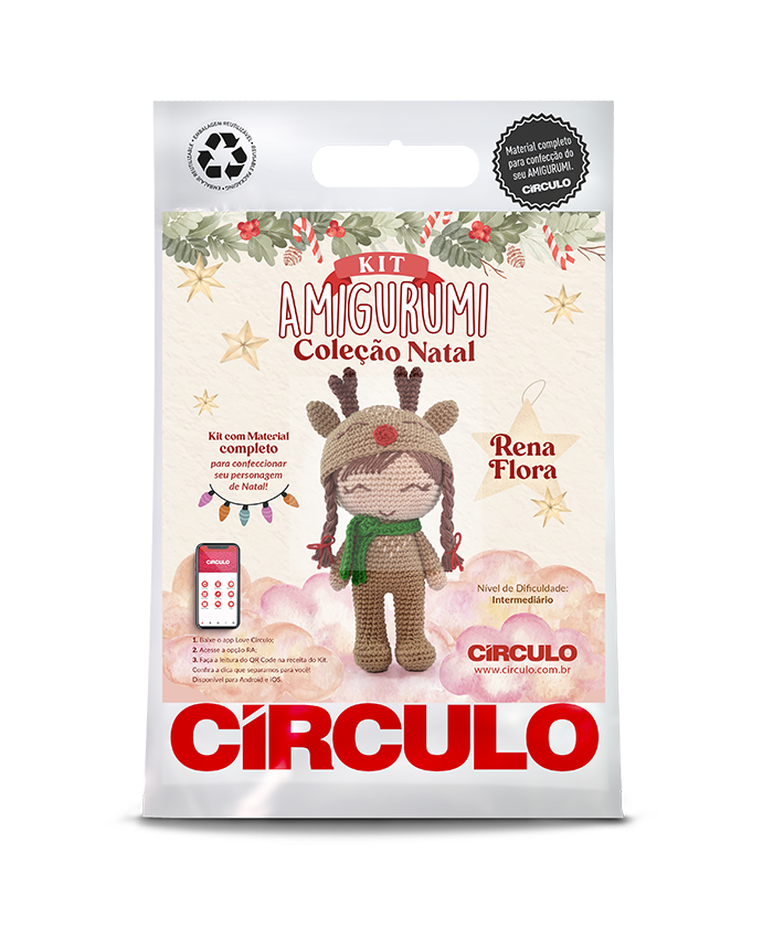 Kit Amigurumi Coleção Natal 2023 Rena Flora